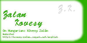 zalan kovesy business card