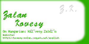 zalan kovesy business card